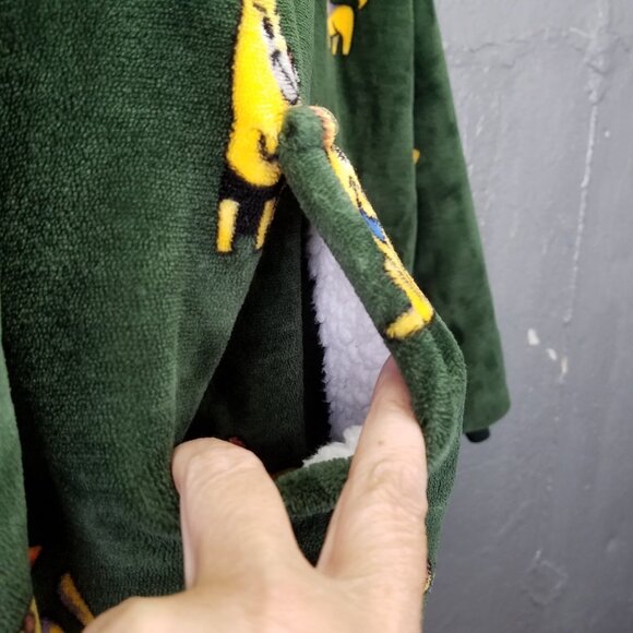 OODIE Oversized Hoodie Children's Age 4-13 yrs German Shepherd Dog Green Fleece - Picture 3 of 13